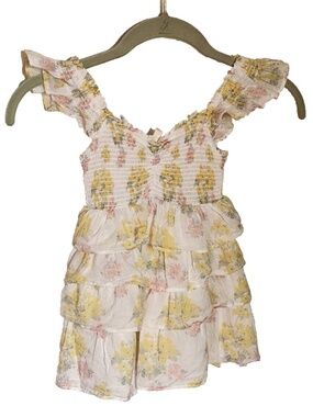 Love Shack Fancy Girls Floral Dress Pastel Colors Spring Summer 2-3 Years Old